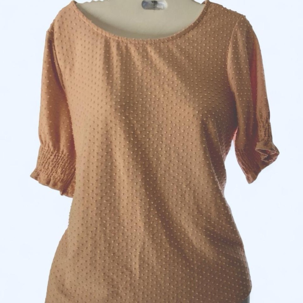 Pink 3/4 sleeve blouse with polka dots #polkadot W5 S